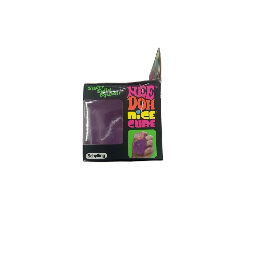 NeeDoh Nice Cube Super Solid Squish Purple Schylling New BOX DAMAGE